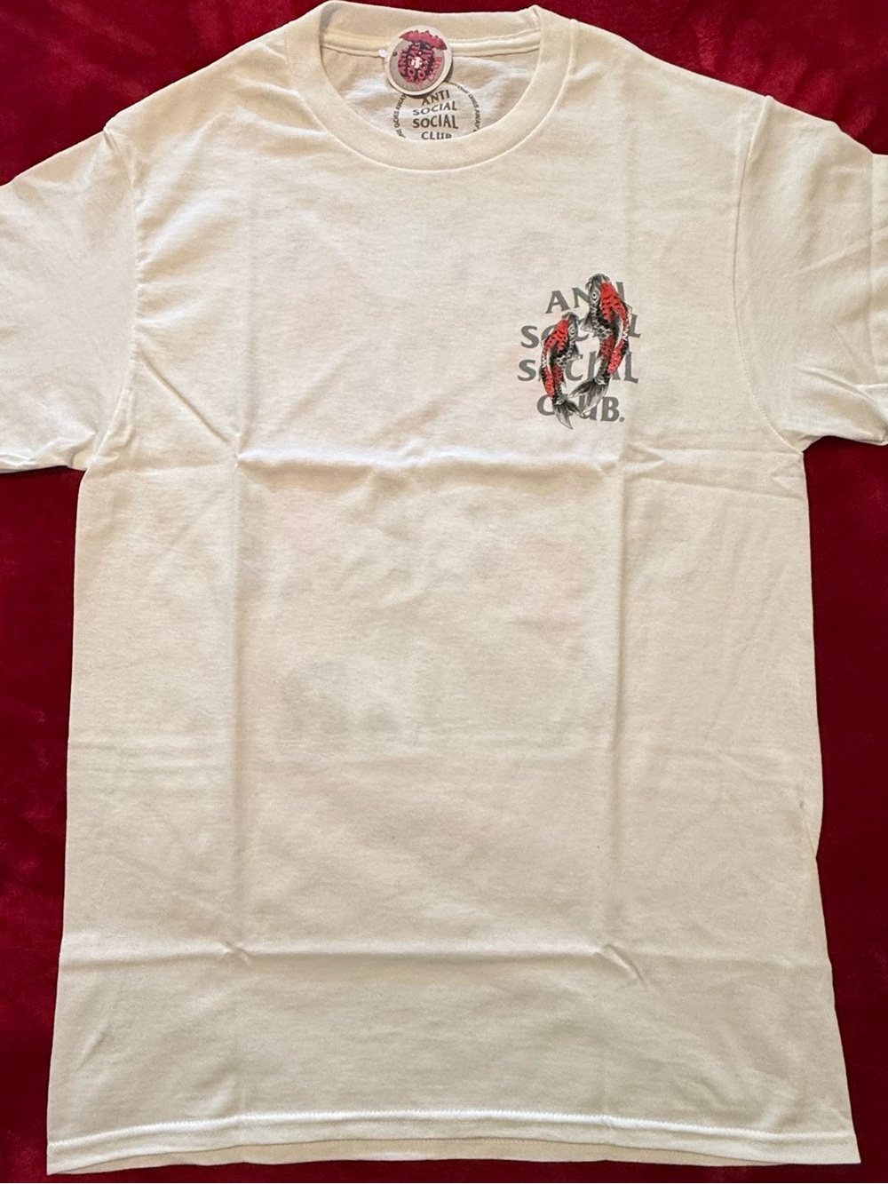 Anti Social Social Club White Tee with Red Koi Chest Graphic